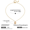 Collana in acciaio inossidabile oro 18K con ciondolo a farfalla rosa e forma ovale - Ciondolo a Farfalla Rosa Chiaro (JDN0205027)