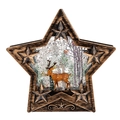 Lanterne boule à neige de Noël en forme d'étoile avec renne et forêt - 15cm*4cm*14cm / Cerf