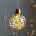 Leuchtende 10cm Weihnachtskugel in Glühbirnenform mit buntem Glitzer und Aufhängung - Irisierender Pailletten-Stil (C)