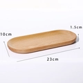 Oval solid wood jewelry tray display, natural timber finish, 23cm x 10cm x 1.5cm size - Large
