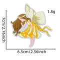 Cute fairy embroidered patch for children clothing with dimensions 7x6.5cm - Fairy Patch 7# (Sitting Fairy)