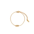 18K gold bracelet featuring a rectangular yellow gemstone inlay and delicate chain link - November (Topaz) / Bracelet