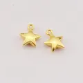 Matte gold DIY star charm pendant set for bracelets and jewelry making 9x7x2.5mm - XK1726# Gold