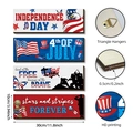 USA 250th Anniversary 4-piece wooden hanging plaque set with red and blue star decorations - Independence Day Theme Set of 4 (Y26Y90137_Q)