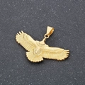Hiphop flying eagle pendant in 18k gold plated stainless steel with feather details - Gold (KP130928-MZOZ)