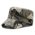 Herren Armee-Mütze mit Dschungel-Tarnmuster und militärischem Sternen-Stickpatch - Fünf-Sterne-Stil Camouflage