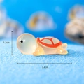 Orange and yellow luminous resin turtle miniature, size 3.4x1.3cm for micro landscapes - Large / Yellow