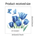 Specifiche dimensionali per adesivi murali con tulipani blu e farfalle 15x14,5cm - 15*14.5cm/HY-KG061