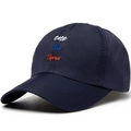 Navy blue quick-dry baseball cap with letter embroidery and laser-cut vents - Adjustable / Navy Blue