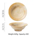 Japanese style coarse ceramic pasta bowl in orange spiral pattern with 18.8cm diameter - Light Brush Stroke Straw Hat Bowl