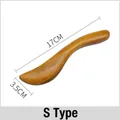 Natural sandalwood S-shaped gua sha massage tool with wood grain finish, size 17cm x 3.5cm - Scented Wood S-Shape Massager