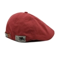 Gorra plana clásica burdeos con etiqueta tejida y correa trasera de cuero ajustable - M (56-58cm) / Burdeos