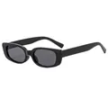 Classic retro square sunglasses with thick black frames and dark gray lenses - Black Frame Grey Lens