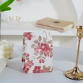 Mini gift bag with vintage red floral pattern on cream base for jewelry packaging - Red Flower