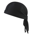 Breathable black sports pirate headscarf made of lightweight mesh fabric for yoga and fitness - L(58-60cm) / Black
