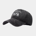 Berretto da baseball in cotone grigio scuro lavato con stampa bianca My Favorite People Papa - Nero