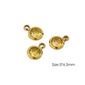 Golden 5mm stainless steel mini charms with yellow zircon stones for jewelry making - Yellow
