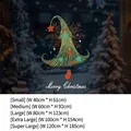 Golden Christmas tree electrostatic window sticker with Merry Christmas typography and star - Small / Sduv-598