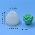 Dimensiones detalladas de un molde de silicona para velas de rosa con altura 4,7 cm - Estilo de Capullo de Rosa-Mediano (2)