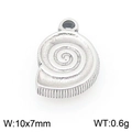 Polished stainless steel sea conch shell charm pendant for DIY jewelry, 10x7mm size - Silver Spiral Shell (KLJ9962-Z)