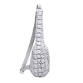 Sac bandoulière matelassé gris clair style nuage avec sangle ajustable en nylon doux - Gris