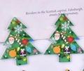 Christmas tree acrylic pendants with festive Santa and snowflake prints for DIY jewelry - Patterned Christmas Tree