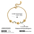 Waterproof gold stainless steel star and moon bracelet, 18k plated hypoallergenic jewelry - Stainless Steel / Classic Star Moon Pendant Style (JDB0205009)