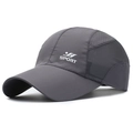 Dark grey quick-dry sports baseball cap with breathable mesh and white SPORT logo - Dark Gray