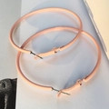 Boucles d'oreilles créoles roses mates avec texture peinture caoutchouc lisse - Peinture Caoutchouc Rose Peau