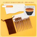 13pcs coffee makeup brush set with foundation brush and brown velvet drawstring pouch - 13pcs Set + Bag + Magic Brush / Brown
