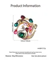 Exquisite peacock brooch in golden alloy with colorful rhinestones and 5cm dimensions - Gold Multicolor Rhinestone Open Peacock