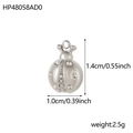 Silver stainless steel ladybug charm pendant with dimensions for DIY jewelry making - Silver Ladybug Shape Pendant(HP48058AD0) / Silver