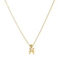 Gold stainless steel Pisces zodiac pendant necklace with a minimalist fine chain - Pisces / Pendant Only