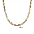 Collana a catena spessa in acciaio al titanio bicolore oro e argento, larghezza 0,6 cm - Collana / Bicolore Oro e Argento