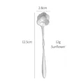 Silver stainless steel sunflower spoon with dimensions 12.5cm by 2.8cm and 12g weight - Silver Balloon Flower