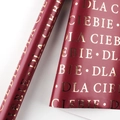 Dark red matte gift wrapping paper with metallic gold foil DLA CIEBIE text design - Red Background Gold Foil / 50*70CM