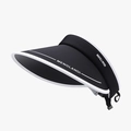 Black ice silk UV protection sun visor hat for women with Menglandi logo print. - Adjustable / Black