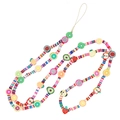 Cordino per cellulare bohémien in argilla colorata con frutta e ciondoli LOVE - Stile LOVE Frutta Multicolore (ZC923)