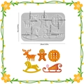 Stampo in silicone natalizio con cervo e fiocco di neve per ciondoli portachiavi fai da te - Etichetta di Elementi di Natale a 6 Fori / Bianco Traslucido