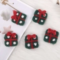 Groene vilten kerstcadeauverpakking patches met rode strikken voor DIY boeketdecoraties - Cadeauverpakking Groen 4st/pak