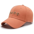 Berretto da baseball arancione da donna con ricamo C.A.R.E. in twill di cotone - Arancione