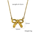 Minimalistische 14K vergoldete Schleifen-Halskette für Damen mit genauen Maßen - Gold Glatte Schleife Halskette (YTN2401314-3)