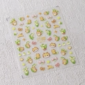 MN-313 3D nail sticker with yellow dragon, lily of the valley and pink bow designs - Cartoon Dragon Lily of the Valley Style (MN371)