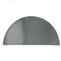 Dark grey semi-circular silicone slow feeder mat with raised spill-proof edges - Placemat / Gray