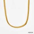 6.5mm gold-plated stainless steel Cuban link necklace with polished finish KDD334 - Cuban Link Necklace (KDD334) / Gold