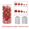 89-piece red Christmas ball set with matte and glossy finishes in mixed 3-8cm sizes - Red Mixed Set (89pcs)