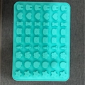 Teal silicone DIY candy mold featuring rabbit, heart, bear and star shapes for creative baking - Lovely Animal (Blue)