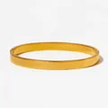 Bracciale rigido minimalista in acciaio inossidabile placcato oro con finitura lucida - Stile Cerniera Piatta (KAS1044) / Larghezza 6mm / Oro
