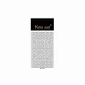 Close-up of glitter silver heart nail stickers with black borders on white background - Heart Pattern Style (SP-003)