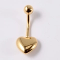 Piercing all'ombelico minimalista in acciaio inossidabile dorato con ciondolo a cuore - Piercing all'Ombelico Color Oro (1 pz)